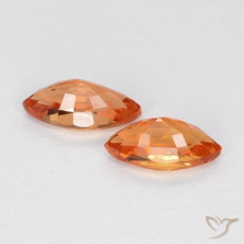 0.39 ct natürliche hellorange Saphir-Edelsteine, Marquise, VS