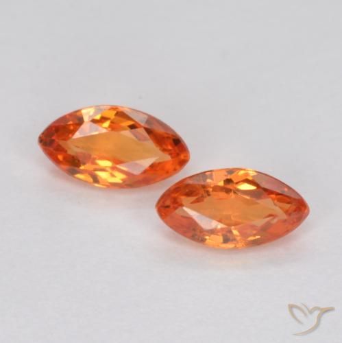 0.40ctw Natürlicher Feuerorange Saphir, Marquise, VS