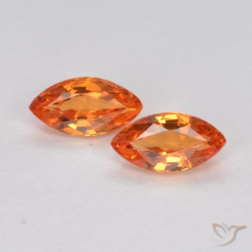 0.39ctw Natürlicher Mittelorange Saphir, Marquise, VS