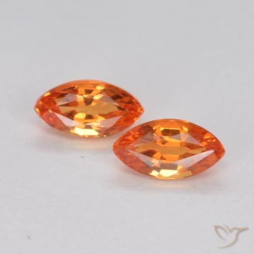 0.42ctw Natürlicher Feuerorange Saphir, Marquise, VS