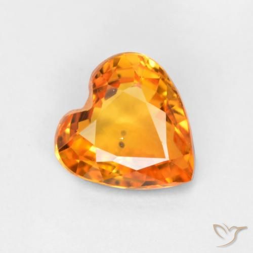 0.45ct Natürlicher Aprikose Orange Saphir, Herz, VS