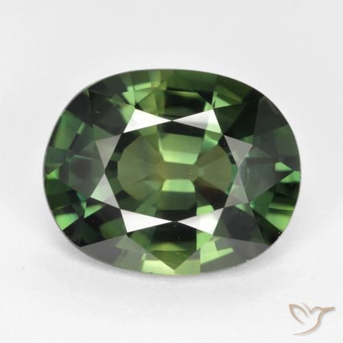 6.06ct Natürlicher Erdiges Grün Saphir, Oval, VVS
