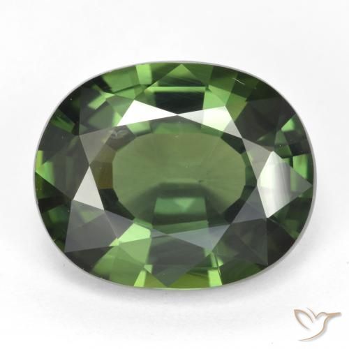 6.03ct Natürlicher bräunlich-grün Saphir, Oval, VVS-VS