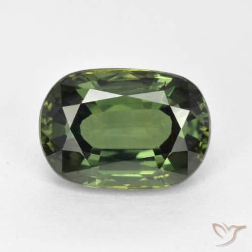 4.05ct Natürlicher bräunlich-grün Saphir, Oval, VVS