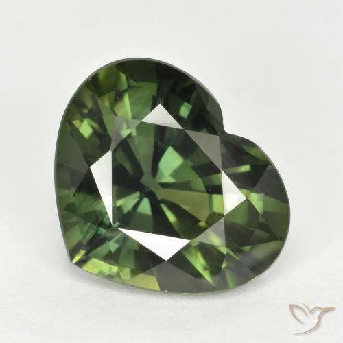 5.30ct Natürlicher tiefgrün Saphir, Herz, VVS