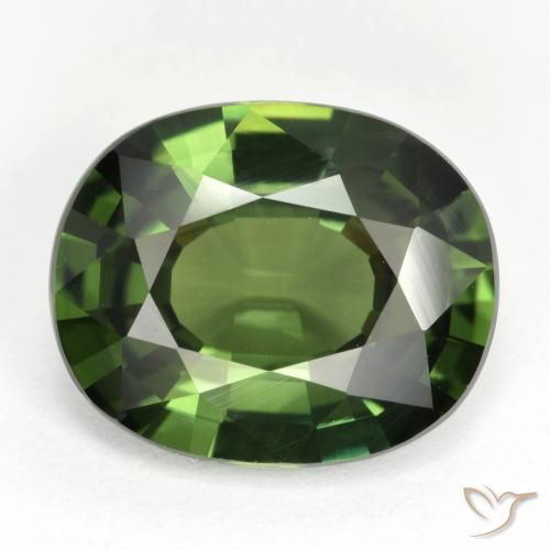 5.52ct Natürlicher Erdiges Grün Saphir, Oval, VVS-VS