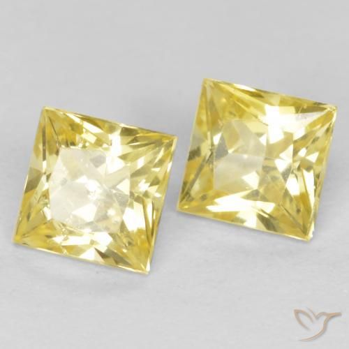 0.59 ct natürliche Mittelhelles Gelb Saphir-Edelsteine, Quadrat, VS
