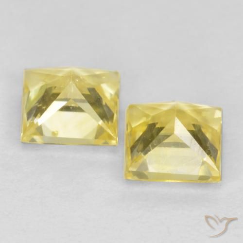 0.59 ct natürliche Mittelhelles Gelb Saphir-Edelsteine, Quadrat, VS