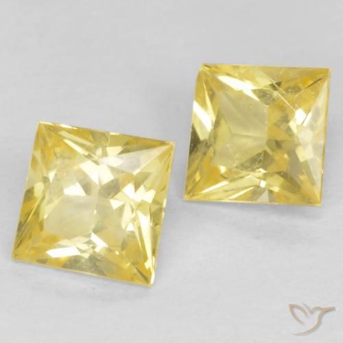 0.57 ct natürliche Mittelhelles Gelb Saphir-Edelsteine, Quadrat, VS