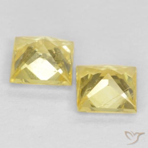 0.57 ct natürliche Mittelhelles Gelb Saphir-Edelsteine, Quadrat, VS