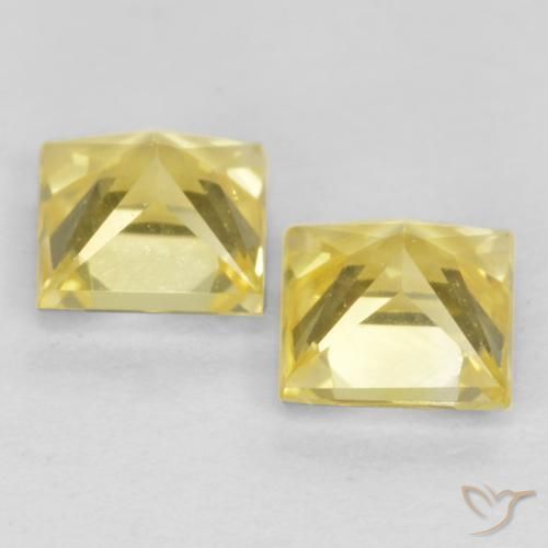 0.68 ct natürliche Toskana Gelb Saphir-Edelsteine, Quadrat, VVS-VS