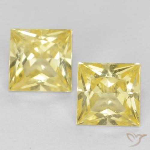 0.63ctw Natürlicher Mittelhelles Gelb Saphir, Quadrat, VVS-VS