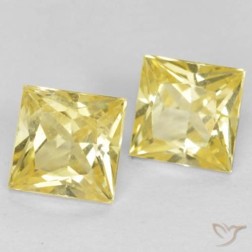 0.63 ct natürliche Mittelhelles Gelb Saphir-Edelsteine, Quadrat, VVS-VS