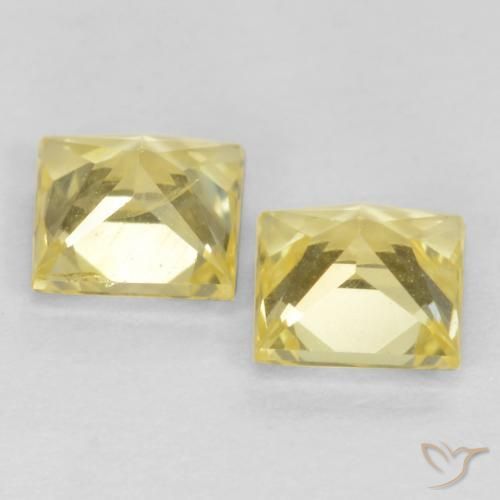 0.63 ct natürliche Mittelhelles Gelb Saphir-Edelsteine, Quadrat, VVS-VS