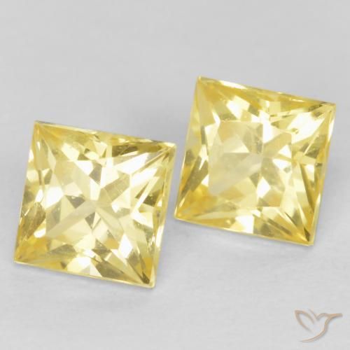 0.69 ct natürliche Mittelhelles Gelb Saphir-Edelsteine, Quadrat, VVS-VS
