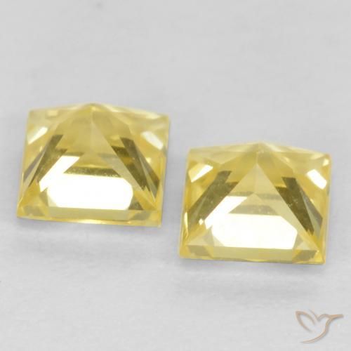 0.69 ct natürliche Mittelhelles Gelb Saphir-Edelsteine, Quadrat, VVS-VS