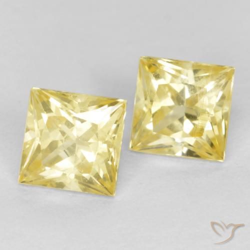0.75 ct natürliche Mittelhelles Gelb Saphir-Edelsteine, Quadrat, VS