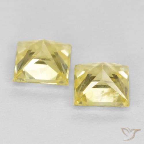 0.75 ct natürliche Mittelhelles Gelb Saphir-Edelsteine, Quadrat, VS