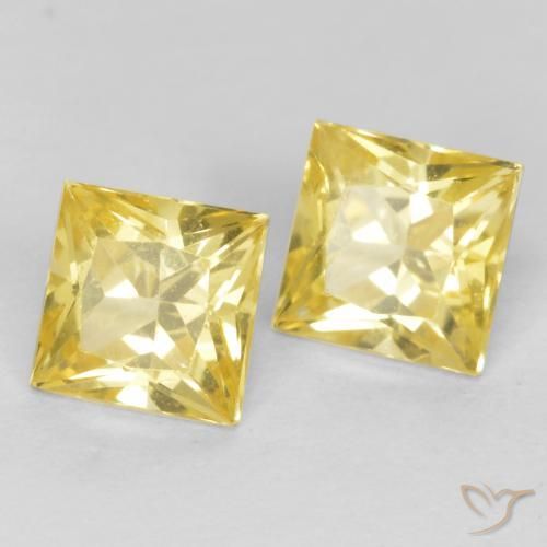 0.76 ct natürliche Toskana Gelb Saphir-Edelsteine, Quadrat, VVS-VS