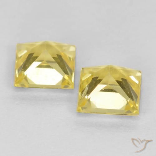 0.76 ct natürliche Toskana Gelb Saphir-Edelsteine, Quadrat, VVS-VS