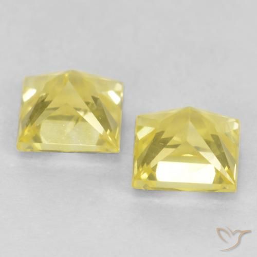 0.59 ct natürliche Toskana Gelb Saphir-Edelsteine, Quadrat, VS