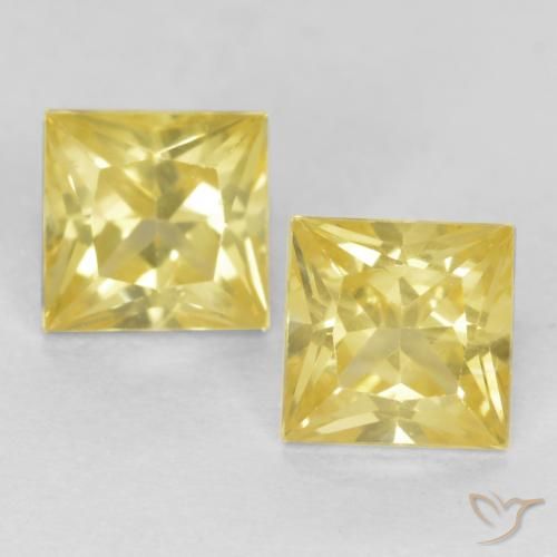 0.80ctw Natürlicher Toskana Gelb Saphir, Quadrat, VVS-VS