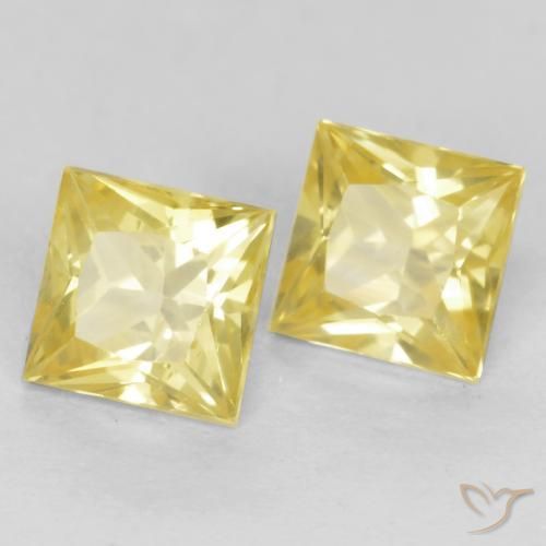 0.80 ct natürliche Toskana Gelb Saphir-Edelsteine, Quadrat, VVS-VS