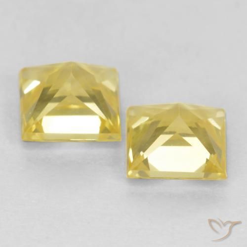 0.80 ct natürliche Toskana Gelb Saphir-Edelsteine, Quadrat, VVS-VS