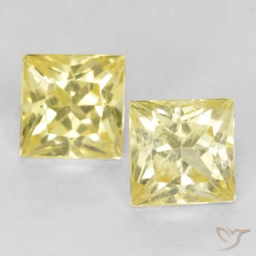 0.58ctw Natürlicher Mittelhelles Gelb Saphir, Quadrat, VS
