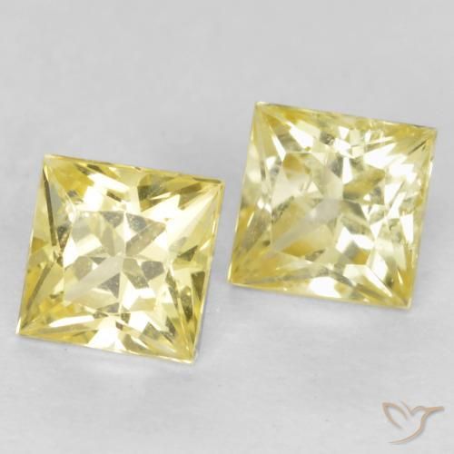 0.58 ct natürliche Mittelhelles Gelb Saphir-Edelsteine, Quadrat, VS