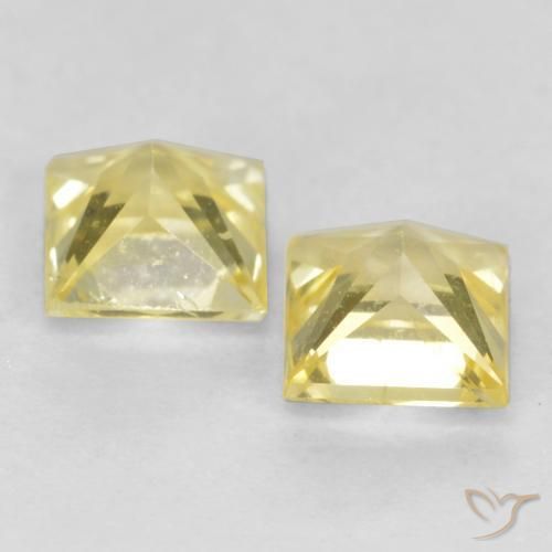 0.58 ct natürliche Mittelhelles Gelb Saphir-Edelsteine, Quadrat, VS