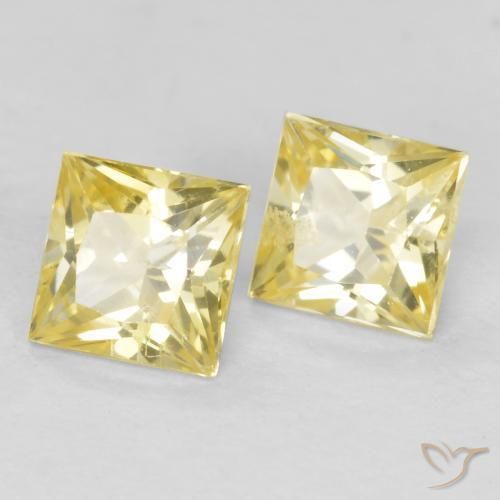 0.70 ct natürliche Mittelhelles Gelb Saphir-Edelsteine, Quadrat, VVS-VS