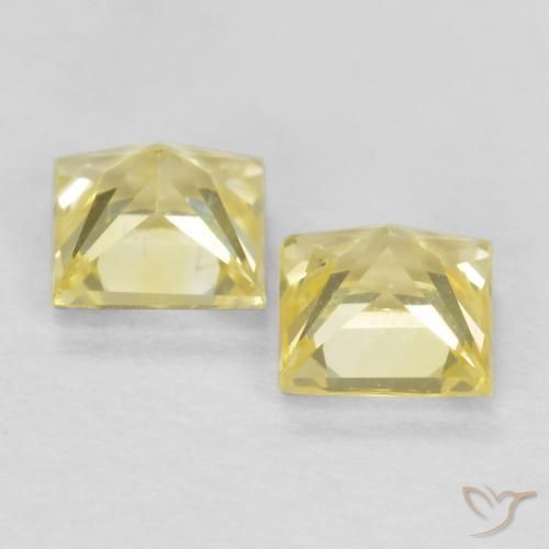 0.70 ct natürliche Mittelhelles Gelb Saphir-Edelsteine, Quadrat, VVS-VS