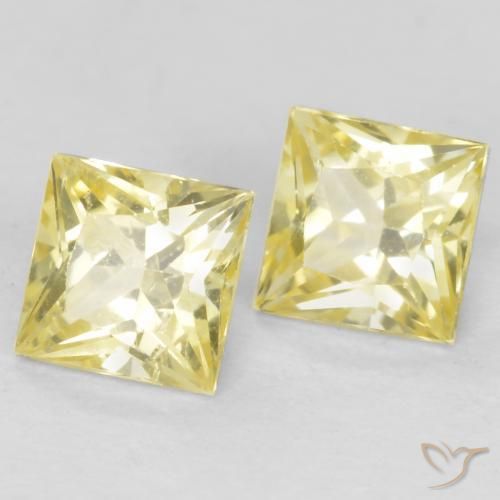 0.63 ct natürliche Mittelhelles Gelb Saphir-Edelsteine, Quadrat, VVS-VS