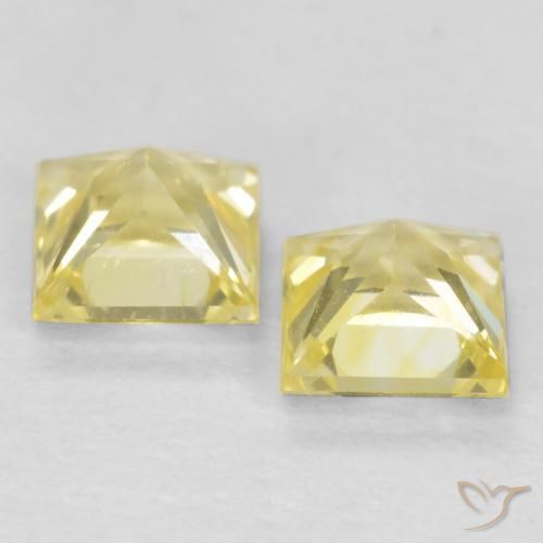 0.63 ct natürliche Mittelhelles Gelb Saphir-Edelsteine, Quadrat, VVS-VS