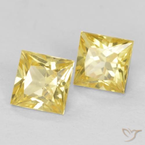 0.68 ct natürliche Toskana Gelb Saphir-Edelsteine, Quadrat, VVS-VS