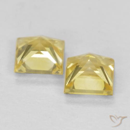 0.68 ct natürliche Toskana Gelb Saphir-Edelsteine, Quadrat, VVS-VS