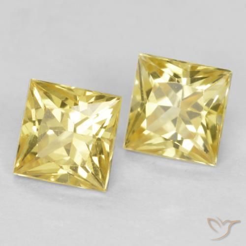 0.78 ct natürliche Toskana Gelb Saphir-Edelsteine, Quadrat, VVS-VS