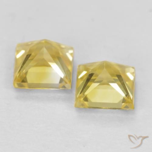 0.78 ct natürliche Toskana Gelb Saphir-Edelsteine, Quadrat, VVS-VS
