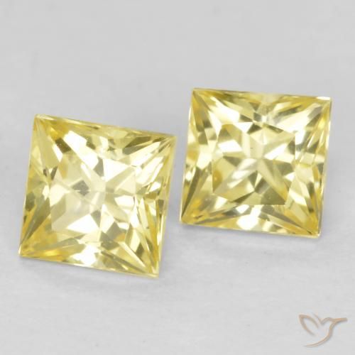 0.57 ct natürliche Toskana Gelb Saphir-Edelsteine, Quadrat, VVS-VS