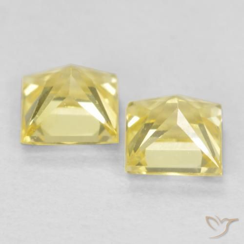 0.57 ct natürliche Toskana Gelb Saphir-Edelsteine, Quadrat, VVS-VS