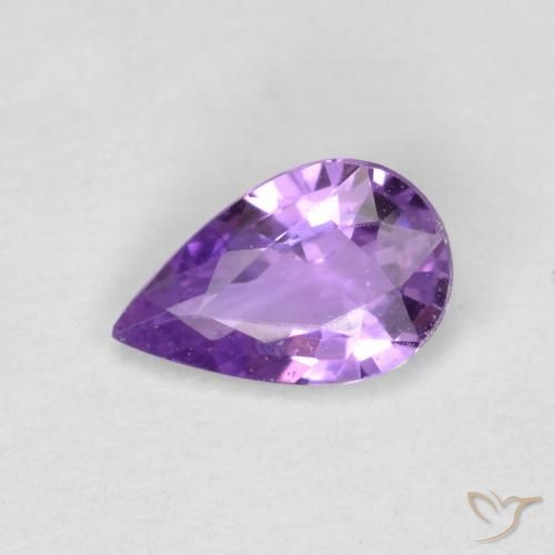 0.39ct Natürlicher Mittelviolettes Violett Saphir, Birnenform, VVS-VS