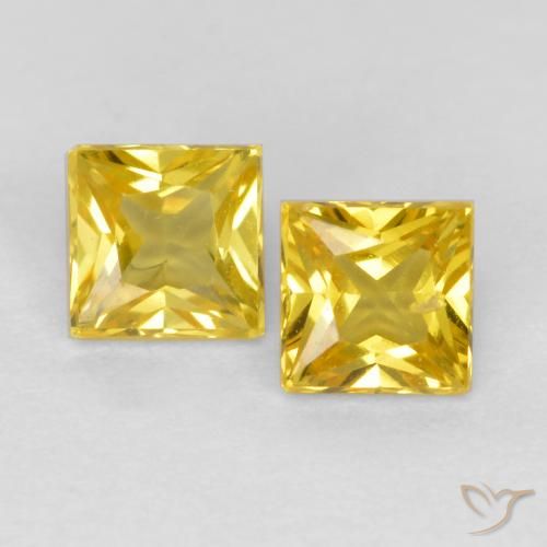 0.64ctw Natürlicher Honiggelb Saphir, Quadrat, VS