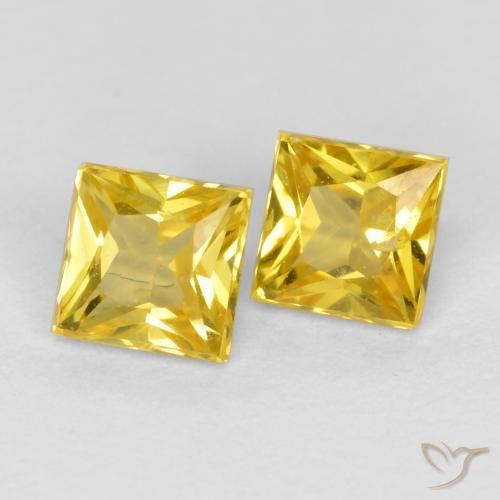 0.64 ct natürliche Honiggelb Saphir-Edelsteine, Quadrat, VS