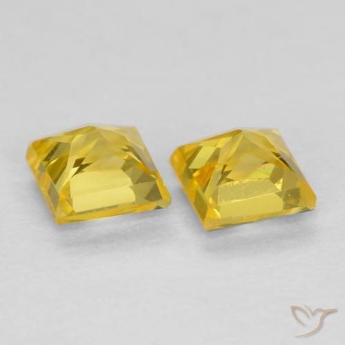 0.64 ct natürliche Honiggelb Saphir-Edelsteine, Quadrat, VS