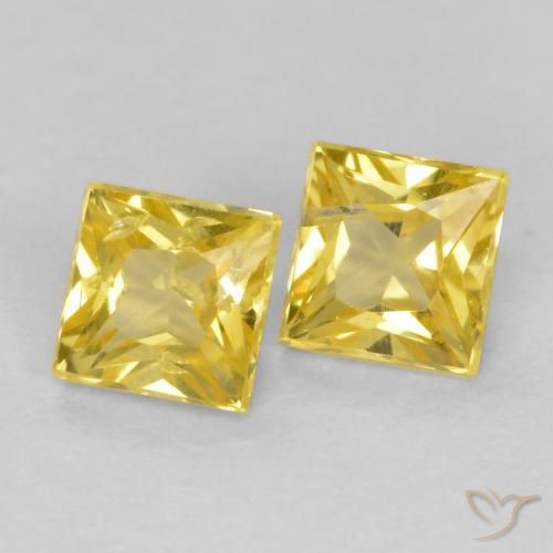 0.52 ct natürliche Toskana Gelb Saphir-Edelsteine, Quadrat, VS
