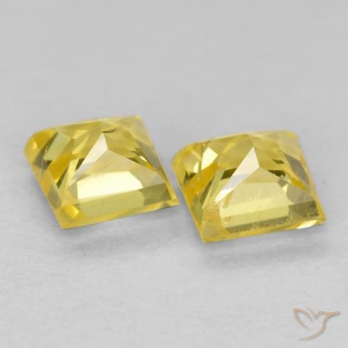 0.52 ct natürliche Toskana Gelb Saphir-Edelsteine, Quadrat, VS