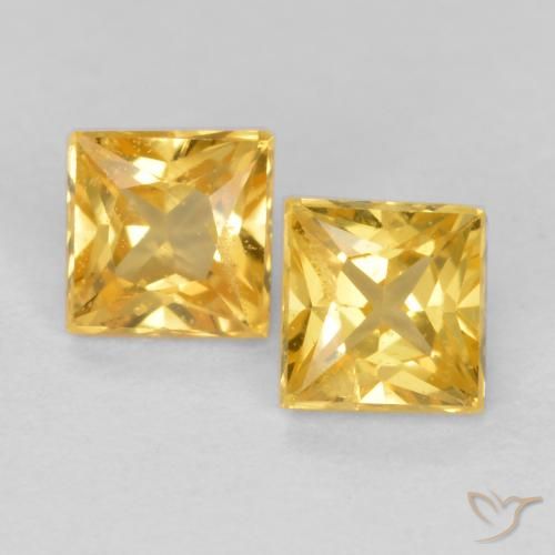 0.54ctw Natürlicher Golden Saphir, Quadrat, VS