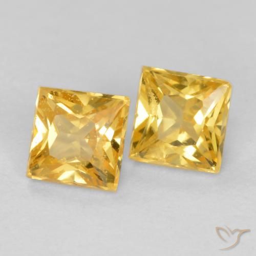 0.54 ct natürliche Golden Saphir-Edelsteine, Quadrat, VS