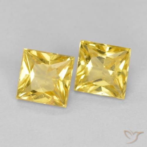 0.59 ct natürliche Toskana Gelb Saphir-Edelsteine, Quadrat, VS